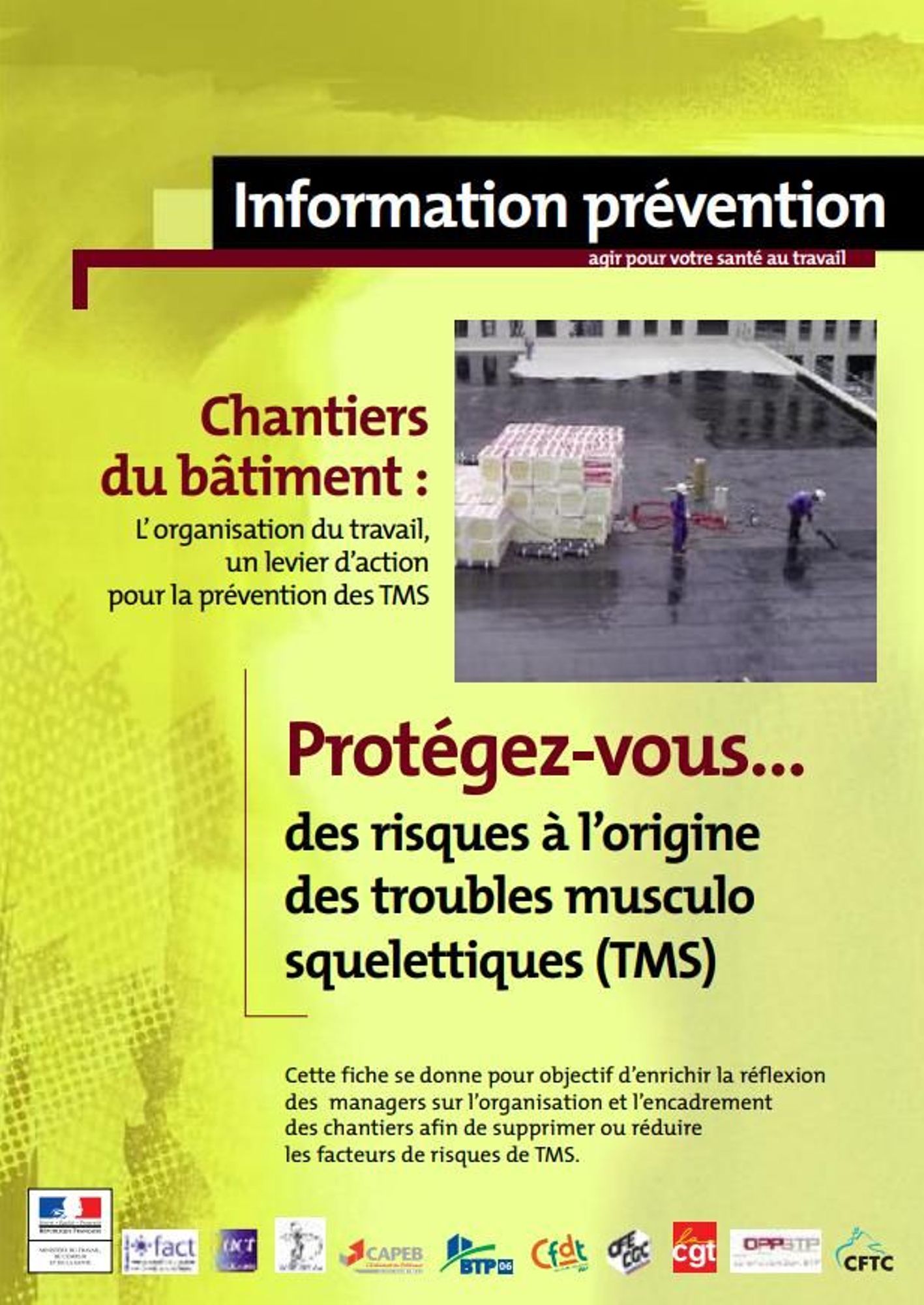 Télécharger nos 4 fiches TMS dans les métiers du BTP